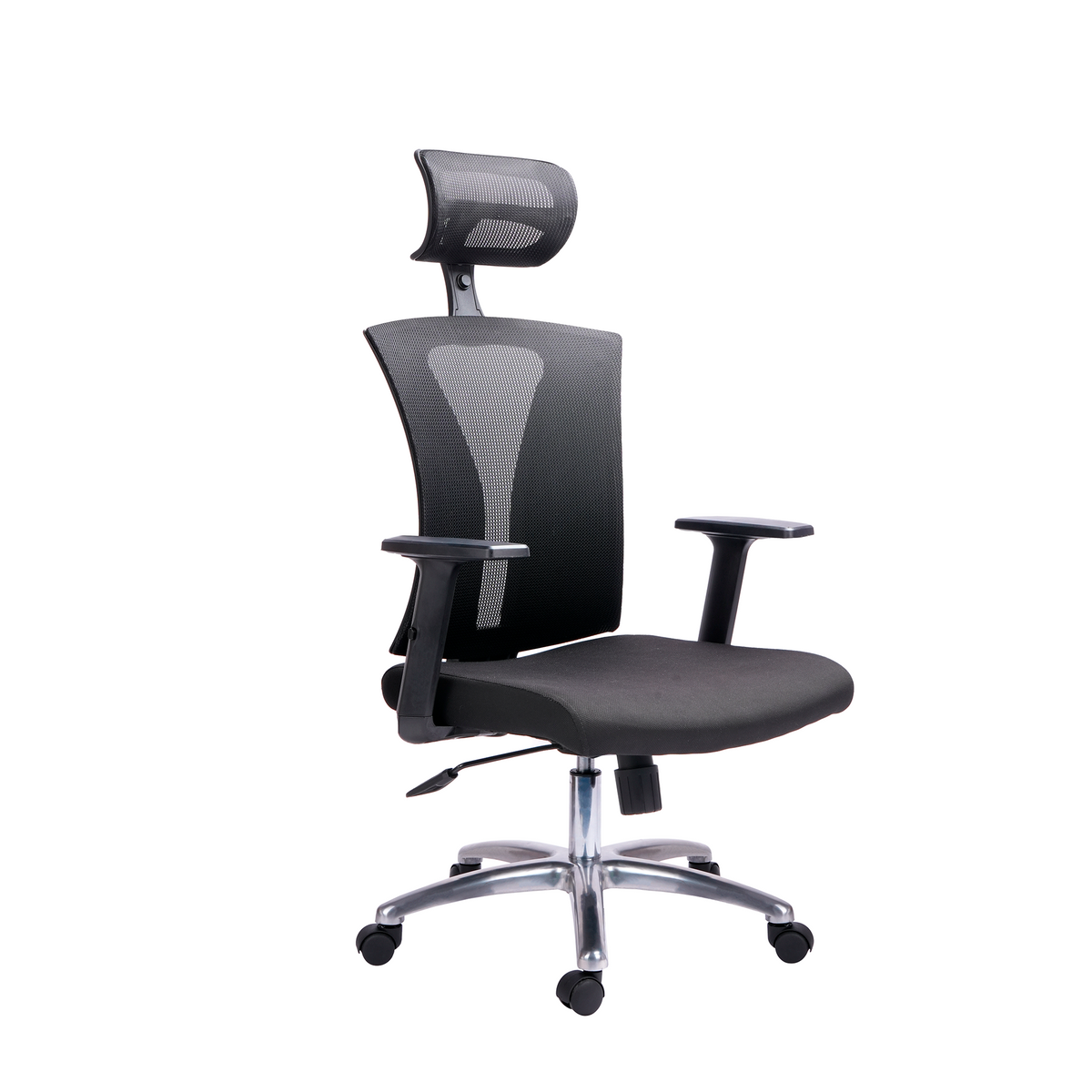 Silla Ejecutiva Praga Presidente Cromo – Malla Traslúcida, Cabecero Graduable y Confort de Alto Nivel