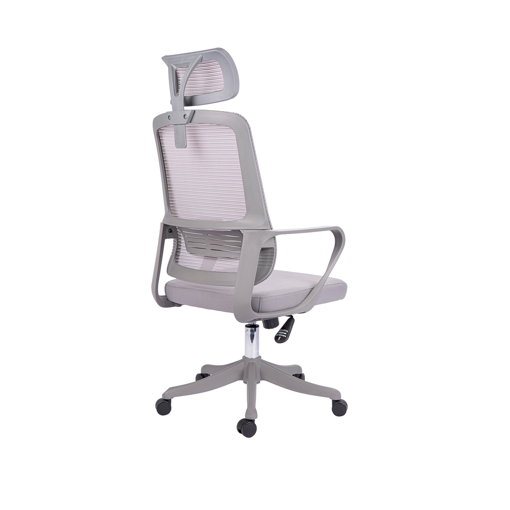 Silla Ejecutiva Montecarlo Gris – Malla Traslúcida, Soporte Lumbar y Confort Ergonómico Superior