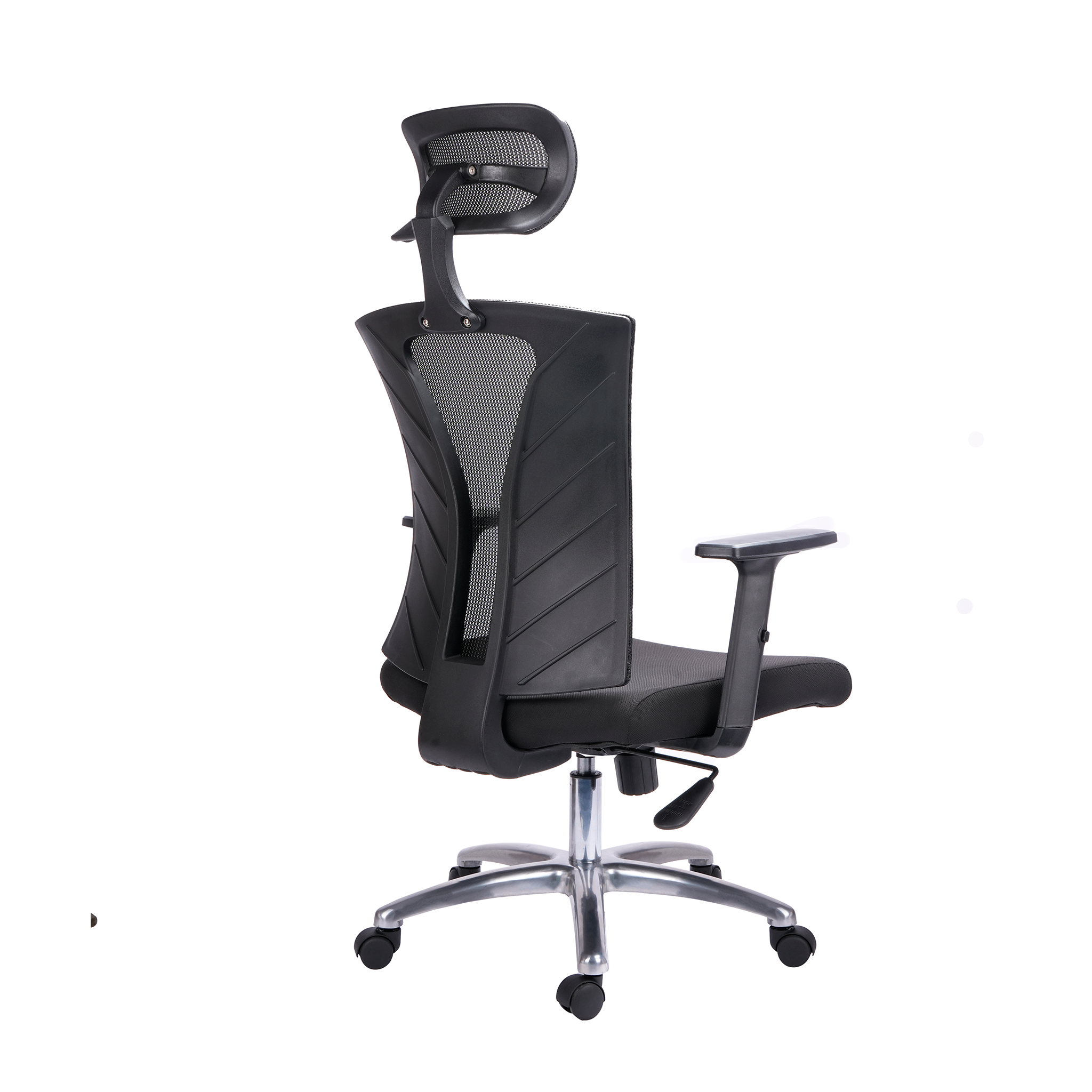 Silla Ejecutiva Praga Presidente Cromo – Malla Traslúcida, Cabecero Graduable y Confort de Alto Nivel