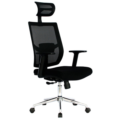 Silla Gerencial Hawai – Ergonómica con Cabecero y Malla Transpirable