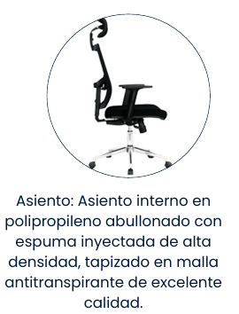 Silla Gerencial Hawai – Ergonómica con Cabecero y Malla Transpirable